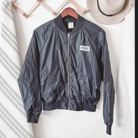 Victoria’s Secret Pink Black Bomber Jacket - Picture 3 of 5